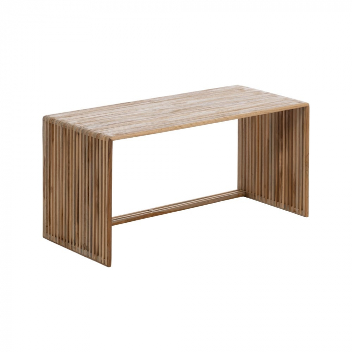 Set masute nesting tec reciclat, lemn natur, lamele verticale [4]