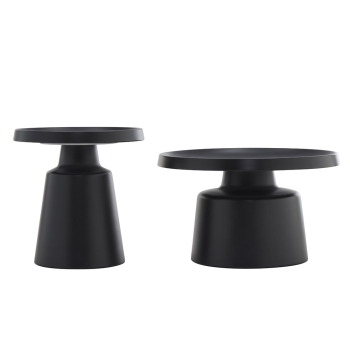 Set 2 măsuțe de cafea rotunde din metal negru [4]