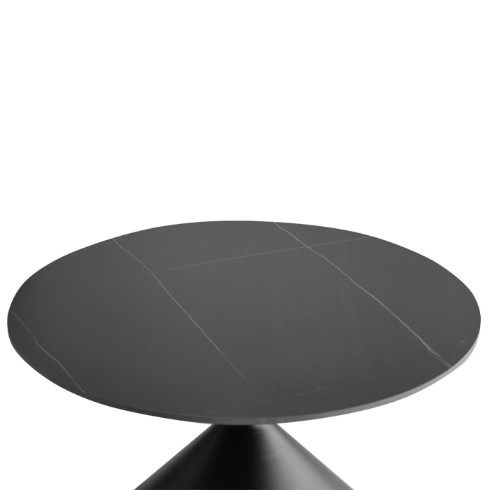 Set 2 măsuțe de cafea rotunde din piatra sinterizata negru [4]