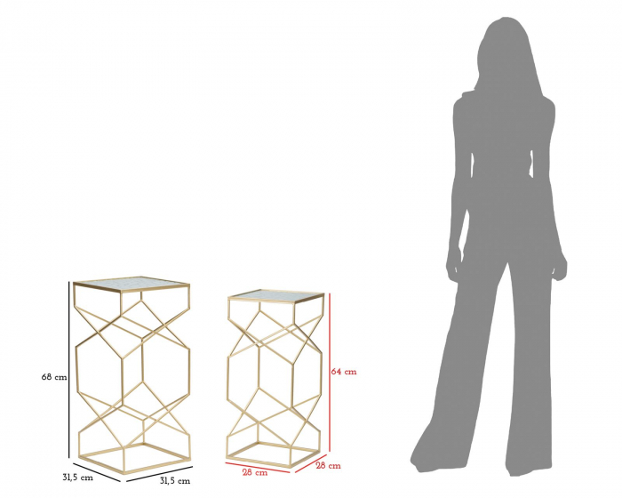 Set masute aurii cu blat sticla | Mobilier versatil [8]