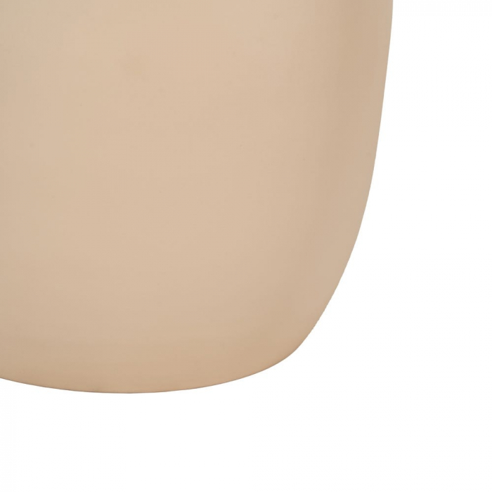 Set masute ceramica bej travertin si metal, rotunde, sculpturale [11]