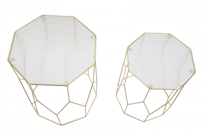 Masute laterale geometrice New Glass CreativDeco [2]