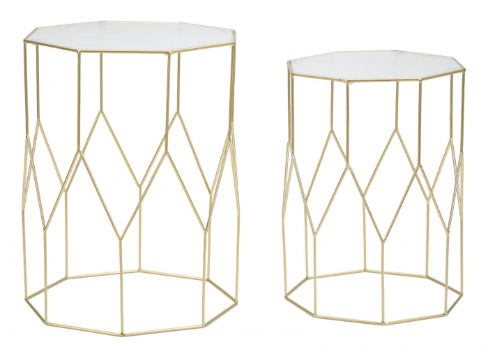 Masute laterale geometrice New Glass CreativDeco [1]