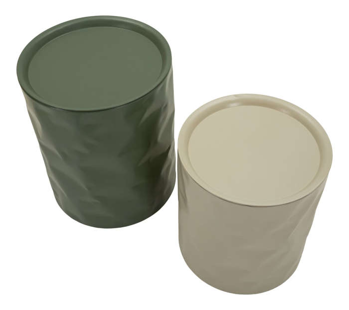 Set 2 masute laterale metalice verde si alb pentru living HORECA [2]