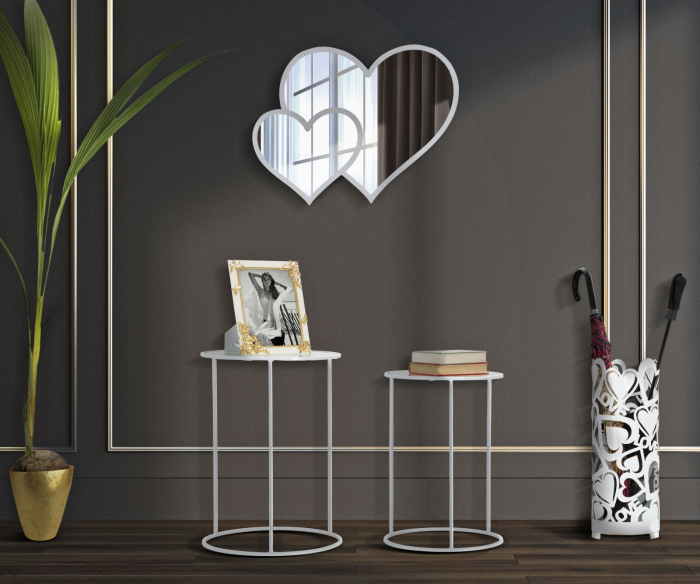 Masute laterale albe inimioare White Hearts CreativDeco [6]
