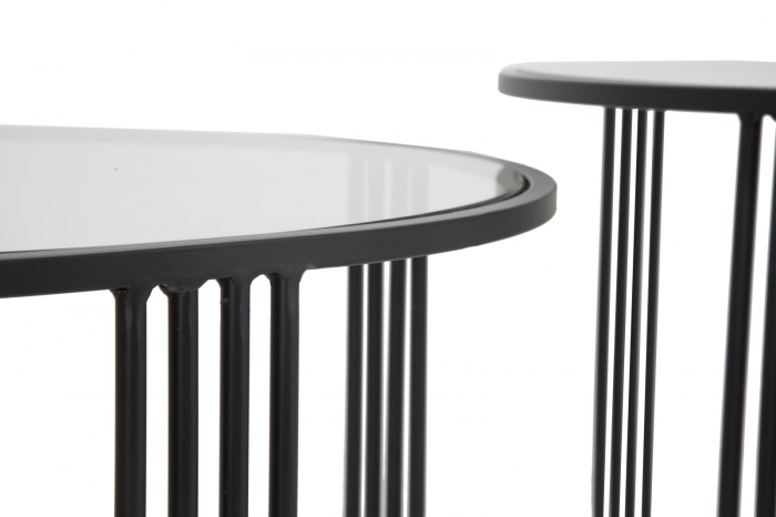 Set Masute Dublino Negru Sticla [6]