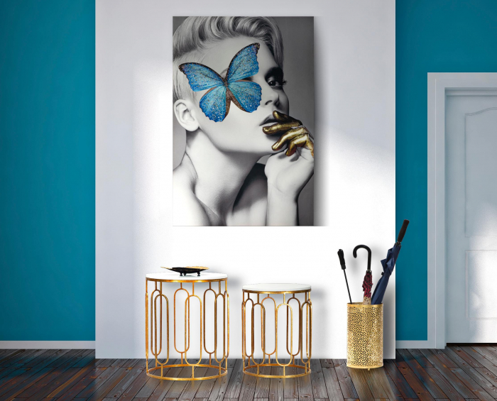 Set 2 masute aurii cu marmura alba Tory |creativdeco.ro [2]