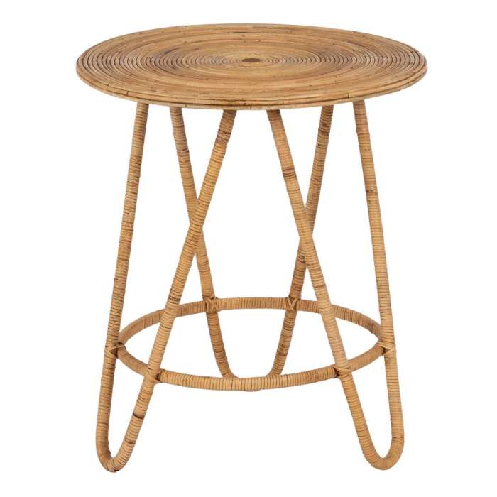 Set 2 mese auxiliare din ratan cu picioare împletite design organic natur [7]