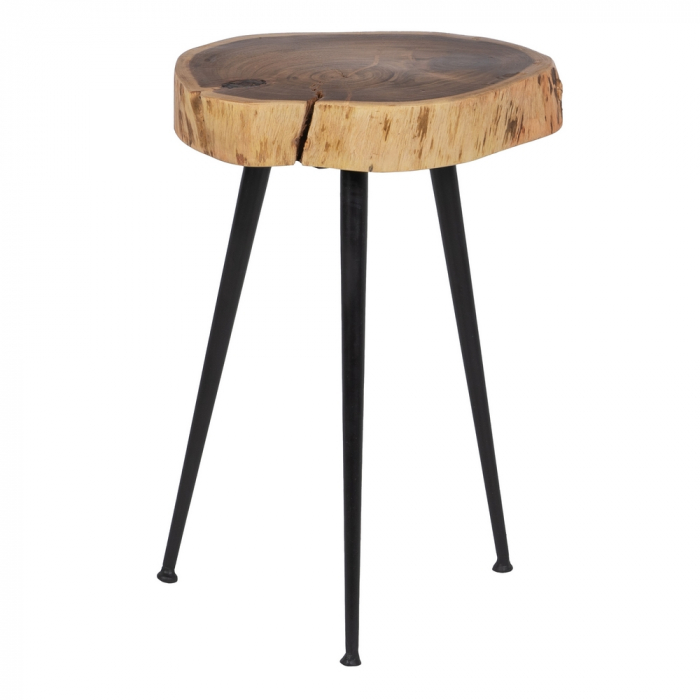 Masute Auxiliare Lemn Salcam Fier CreativDeco - Design Rustic Modern pentru Casa [3]