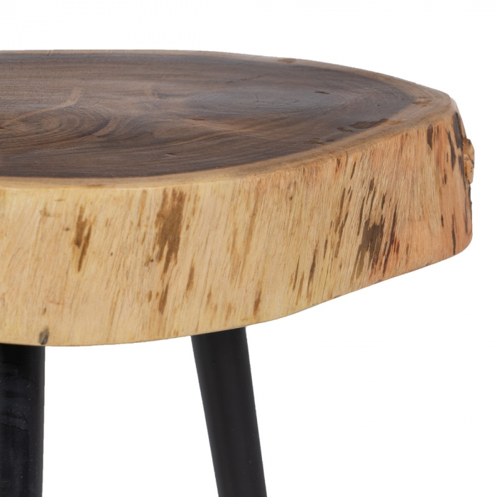 Masute Auxiliare Lemn Salcam Fier CreativDeco - Design Rustic Modern pentru Casa [5]