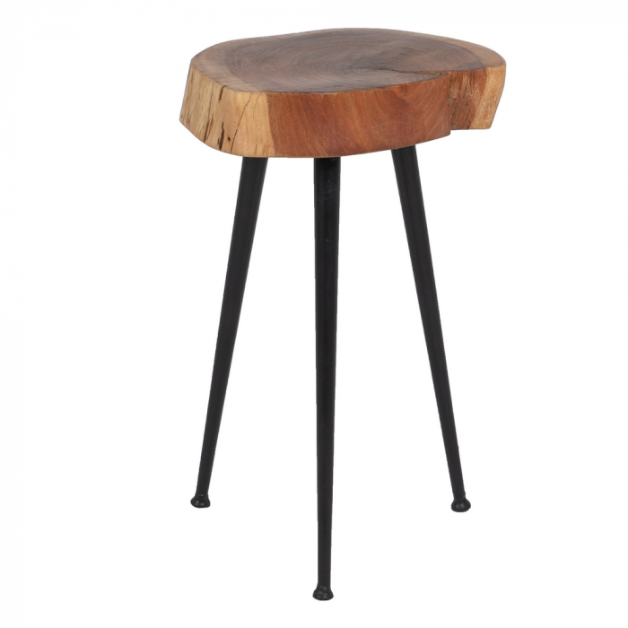 Masute Auxiliare Lemn Salcam Fier CreativDeco - Design Rustic Modern pentru Casa [4]