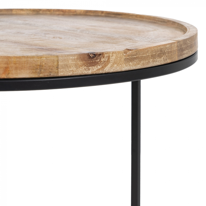Masute Rotunde Lemn si Metal CreativDeco - Design Modern pentru Living [6]