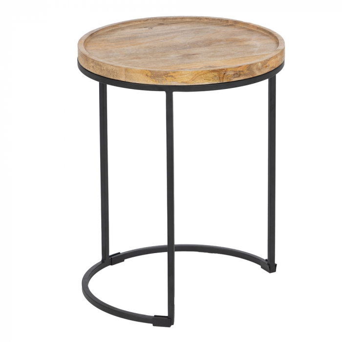 Masute Rotunde Lemn si Metal CreativDeco - Design Modern pentru Living [5]