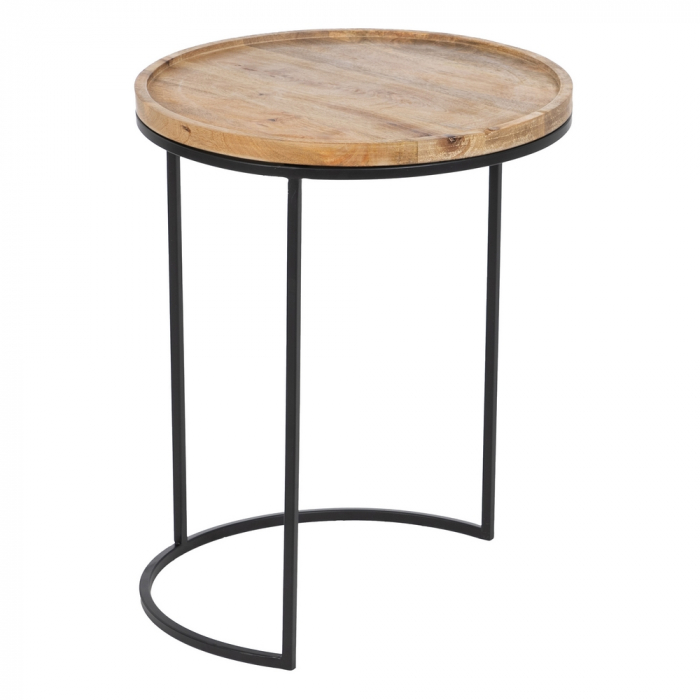 Masute Rotunde Lemn si Metal CreativDeco - Design Modern pentru Living [4]