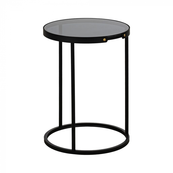 Set mese laterale sticlă fumurie & metal – accente glam [4]