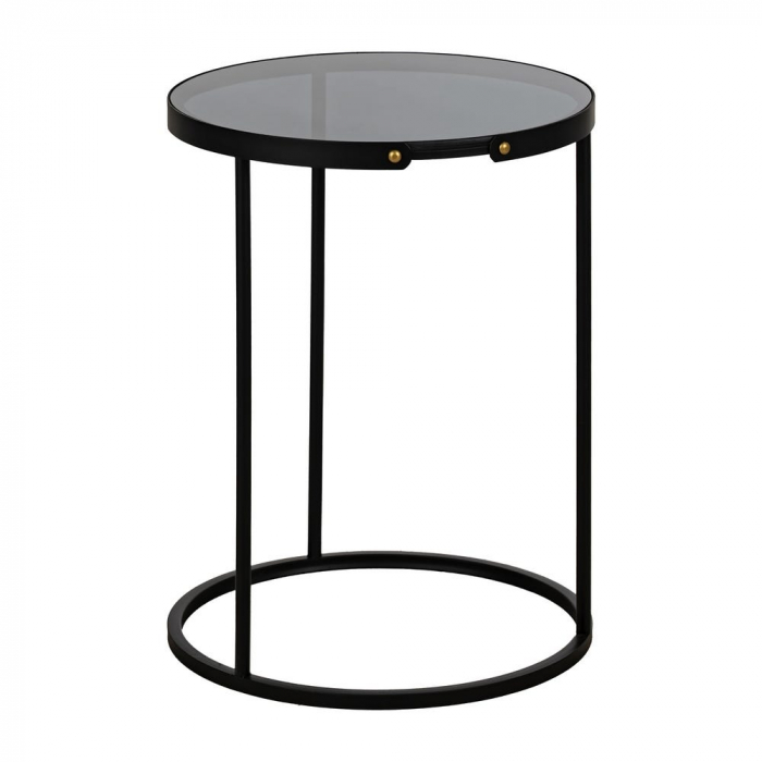 Set mese laterale sticlă fumurie & metal – accente glam [3]