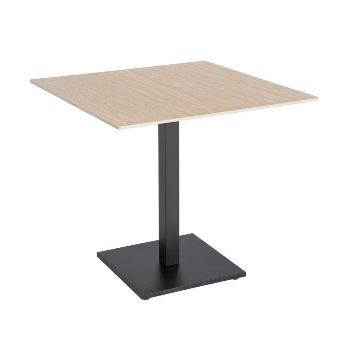 Set 2 mese pătrate bej din piatra sinterizata cu structura metalica neagra 80x80x75 cm [9]