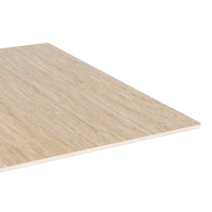 Set 2 mese pătrate bej din piatra sinterizata cu structura metalica neagra 80x80x75 cm [3]