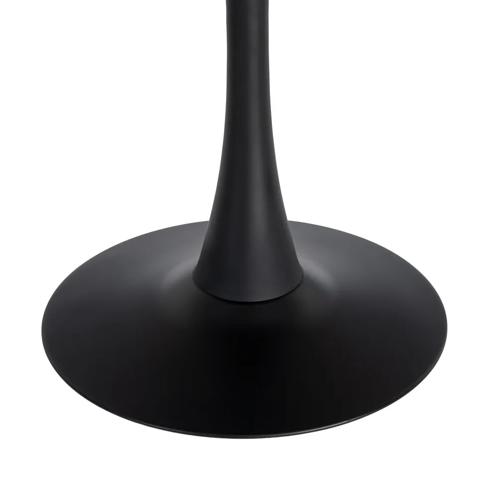 Set 2 mese rotunde bej din piatra sinterizata cu structura metalica neagra 80x80x75 cm [4]