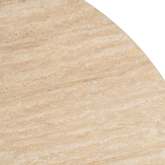 Set 2 mese rotunde bej din piatra sinterizata cu structura metalica neagra 80x80x75 cm [13]