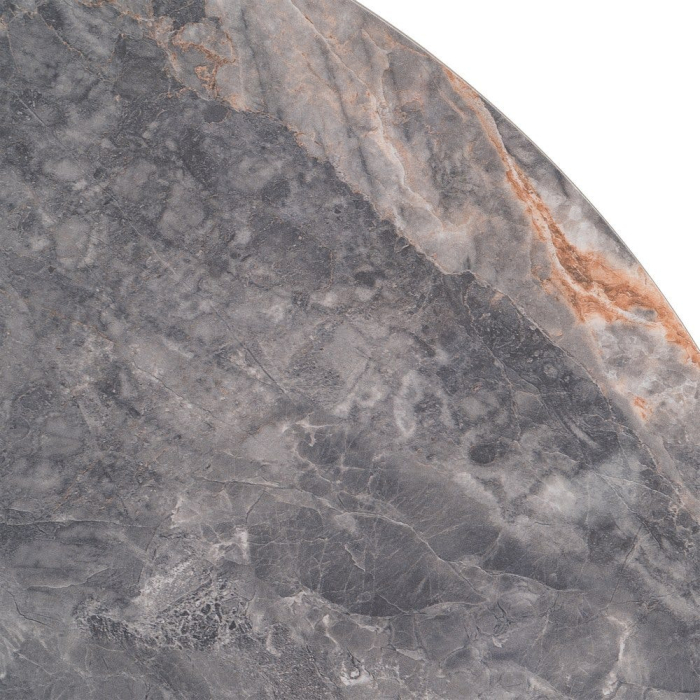 Set 2 mese rotunde gri din piatra sinterizata cu structura metalica neagra 80x80x75 cm [6]