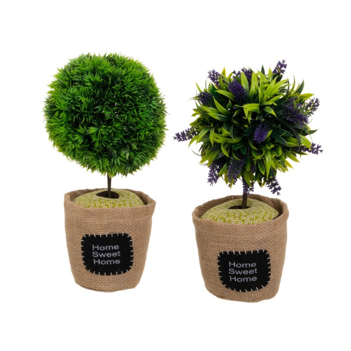 Set de două opritoare în formă de plante în ghiveci din iută [2]