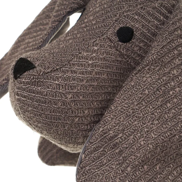 Set 2 opritoare de ușă textile în formă de câini crem și maro [3]