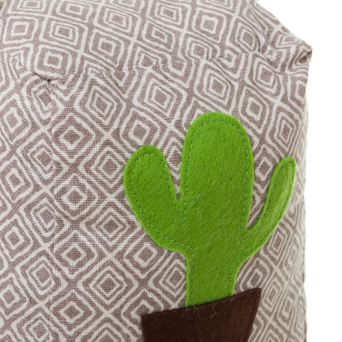 Set de două opritoare în formă de geantă cubică cu cactus aplicat și mâner împletit [3]