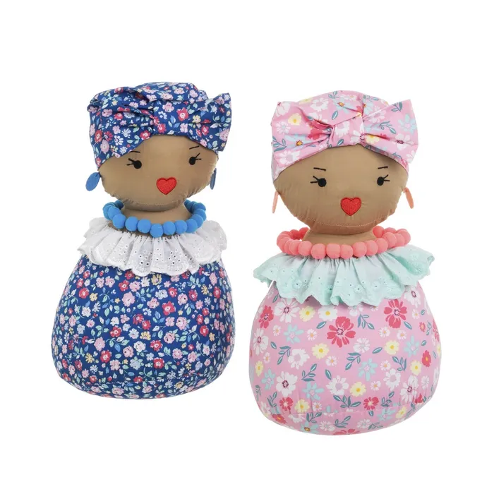 Set 2 opritoare de ușă textile în formă de păpuși colorate [2]