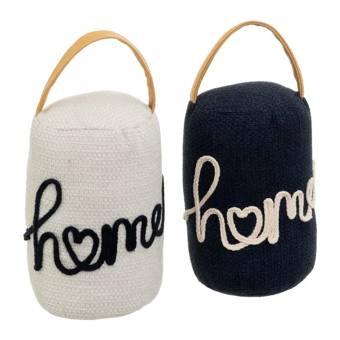Set 2 opritoare de ușă textile tip sac cu mesaj Home [3]
