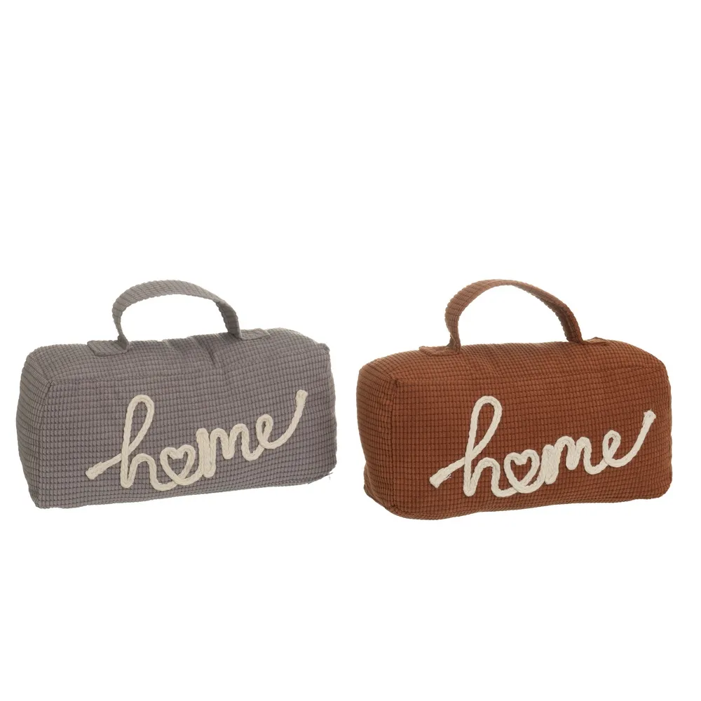 Set 2 opritoare de ușă textile tip săculeț cu mesaj Home [3]