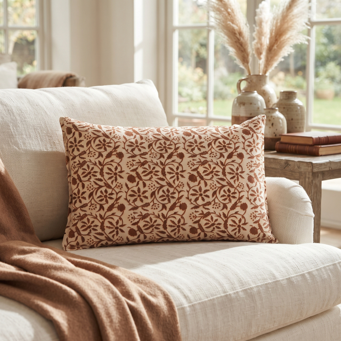Set 2 perne cu print floral dens din bumbac [2]