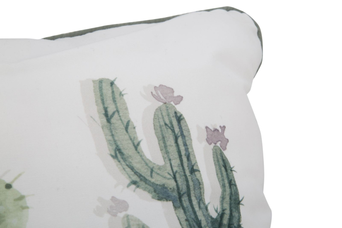 Set 2 perne decorative albe cu cactus înalt, cactus înflorit în acuarelă și ghivece geometrice [6]