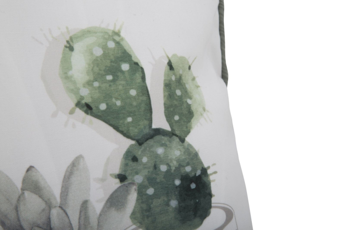 Set 2 perne decorative albe cu cactuși în acuarelă, ghivece geometrice și bordură fină verde-gri [3]