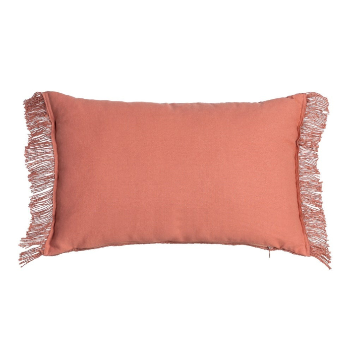 Set 2 perne decorative caramiziu bumbac, franjuri 30x50 [2]