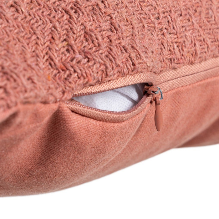 Set 2 perne decorative caramiziu bumbac, franjuri 30x50 [4]