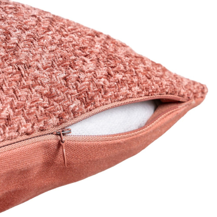 Set 2 perne decorative culoare caramiziu din poliester 45x45 [4]