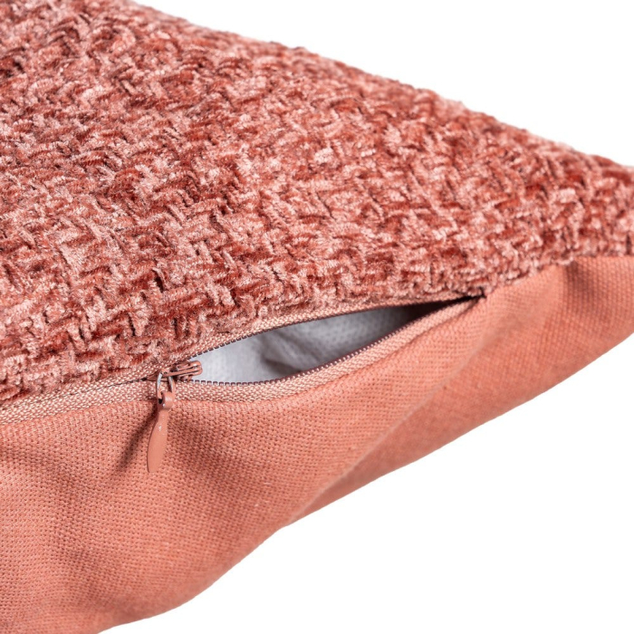 Set 2 perne decorative caramiziu 60 x 60 cm din poliester cu huse detasabile [4]