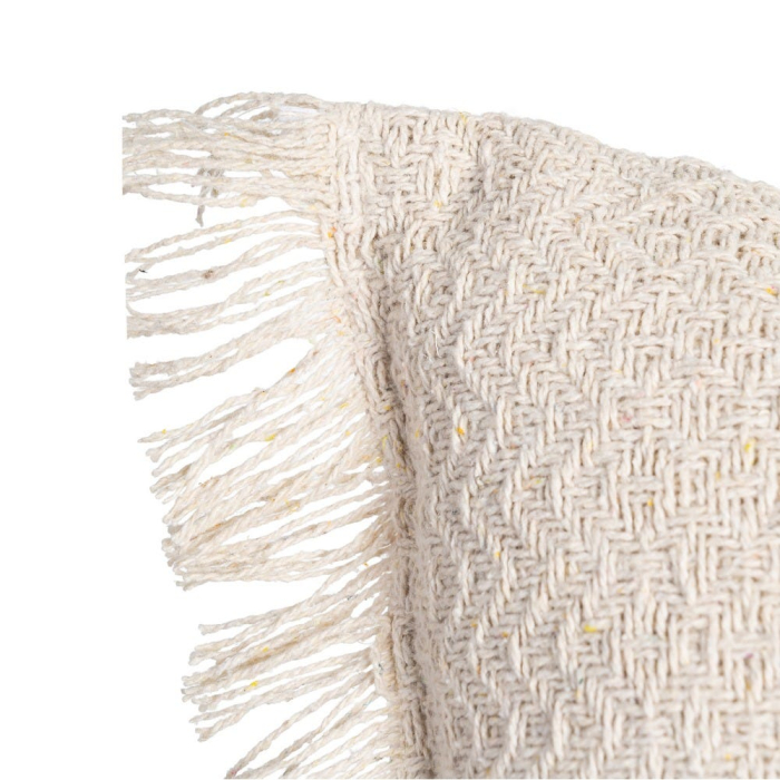 Set 2 perne decorative culoare natural bumbac, franjuri 30x50 [3]