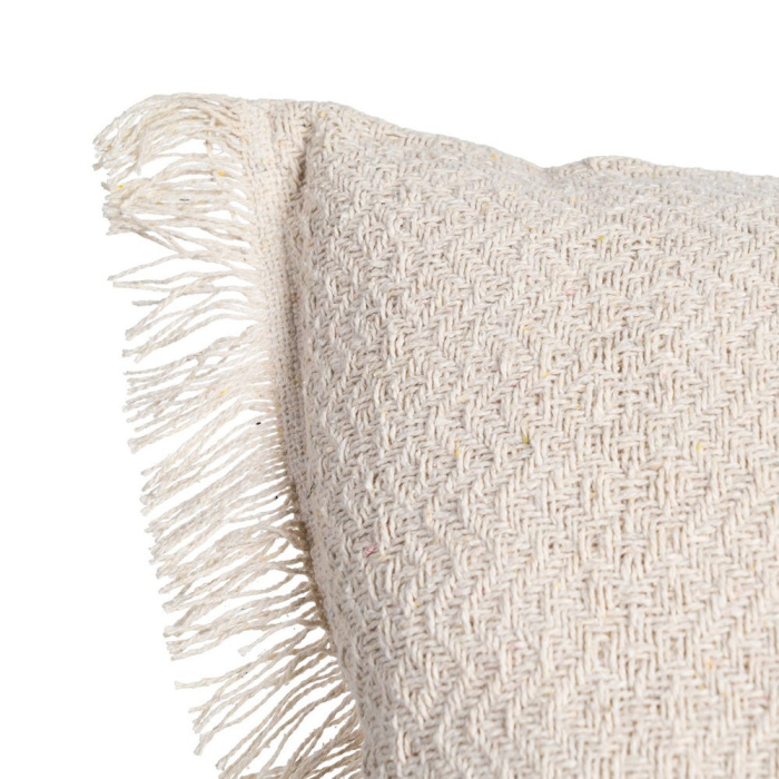 Set 2 perne decorative culoare natural bumbac, franjuri 60x60 [3]