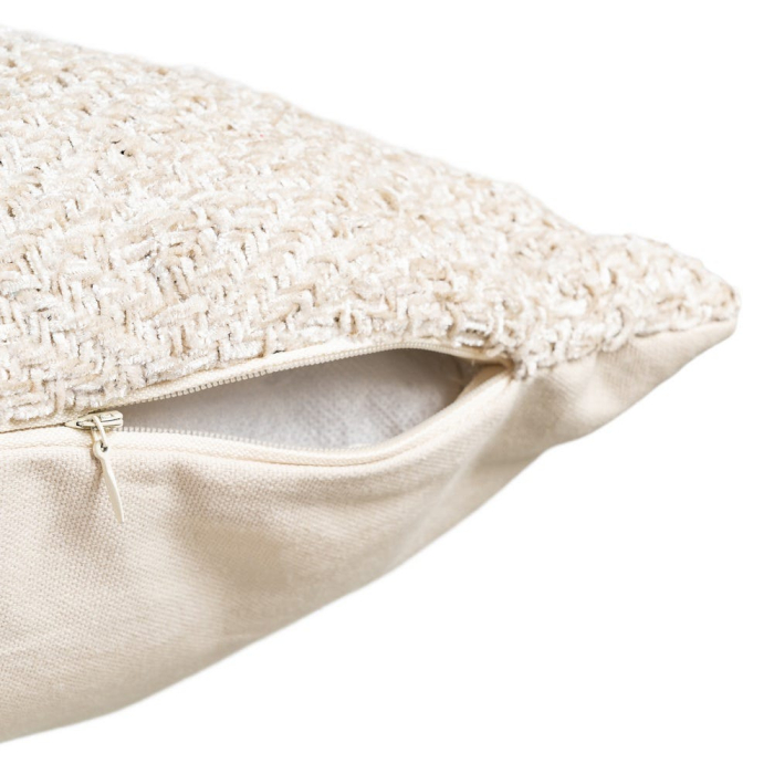 Set 2 perne decorative culoare natural din poliester 60x60 [4]