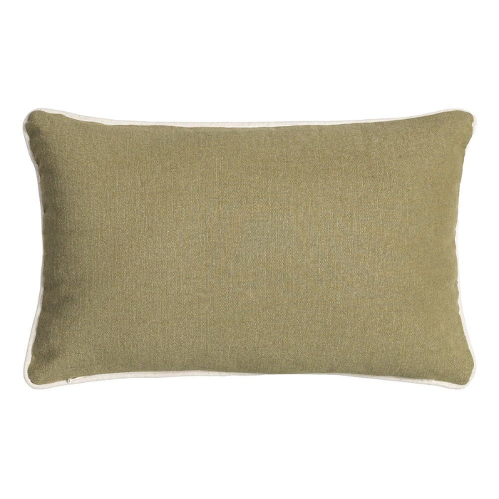 Set 2 perne decorative dreptunghiulare crem cu frunze verde măsliniu [2]