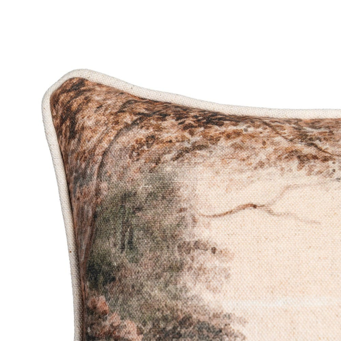 Set 2 perne decorative dreptunghiulare multicolore, bumbac si in, imprimeu peisaj 45 x 30 cm [3]