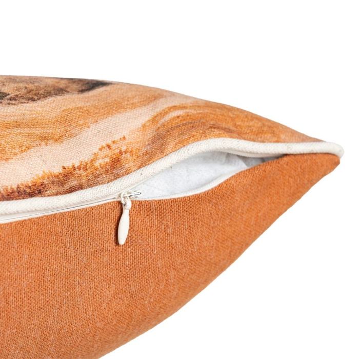 Set 2 perne decorative dreptunghiulare multicolore, bumbac si in, imprimeu peisaj 45 x 30 cm [4]