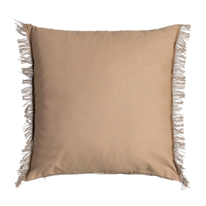 Set 2 perne decorative maro bumbac, franjuri 60x60 [2]