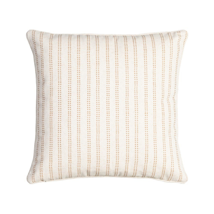 Set 2 perne decorative patrate crem cu gri si bej, bumbac si in, imprimeu dungi 45 x 45 cm [2]