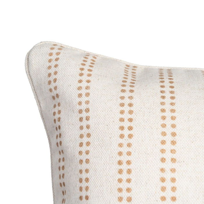 Set 2 perne decorative patrate crem cu gri si bej, bumbac si in, imprimeu dungi 45 x 45 cm [4]