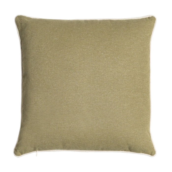 Set 2 perne decorative pătrate crem cu frunze verde măsliniu [3]