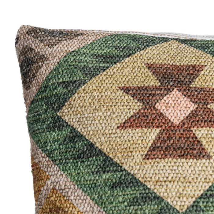 Set 2 perne decorative model etnic multicolor din stofă și lână 45x45 cm [3]