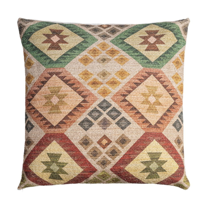 Set 2 perne decorative model etnic multicolor din stofă și lână 60x60 cm [1]